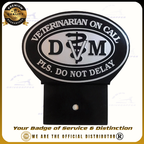 Veterinarian Doctor On Call Car Profession Emblem Accessories Black Gray