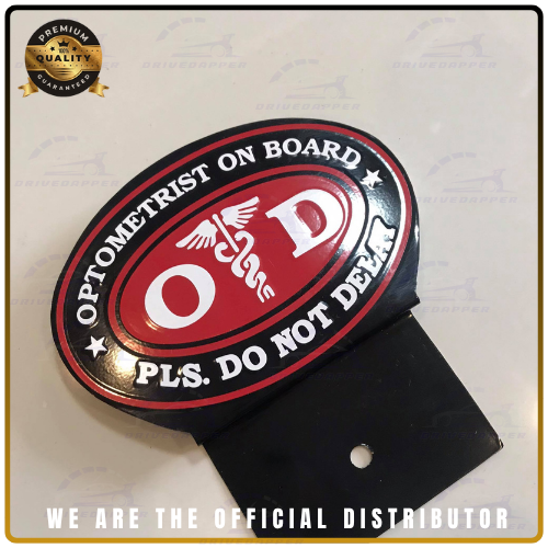 Optometrist On Call Car Profession Emblem Accessories Black Red