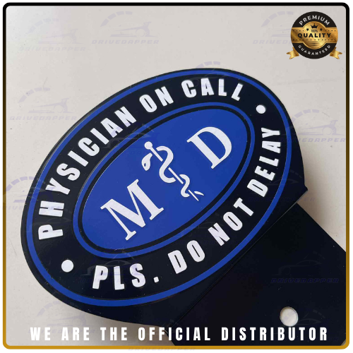 Physician On Call Asclepius Car Profession Emblem