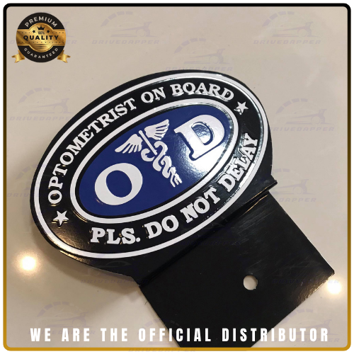 Optometrist On Call Car Profession Emblem Accessories Black Blue