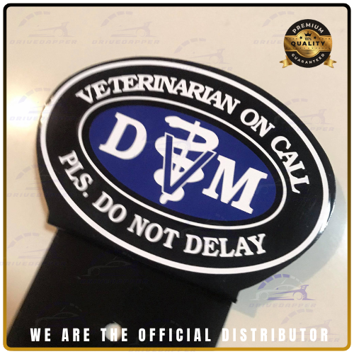 Veterinarian Doctor On Call Car Profession Emblem Accessories Black Blue White