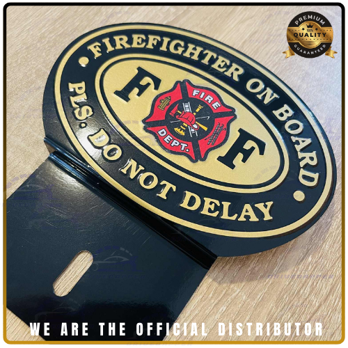FIREFIGHTER Car Profession Emblem Accessories Black Gold