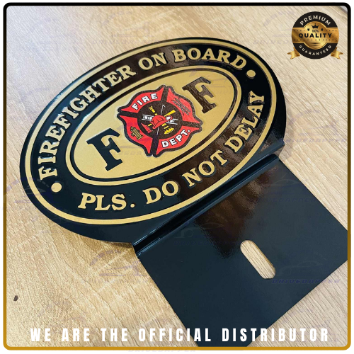 FIREFIGHTER Car Profession Emblem Accessories Black Gold