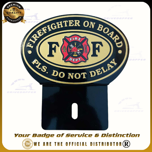 FIREFIGHTER Car Profession Emblem Accessories Black Gold