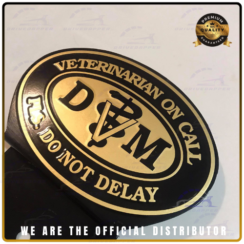 Veterinarian Doctor On Call Car Profession Emblem Accessories Black Gold