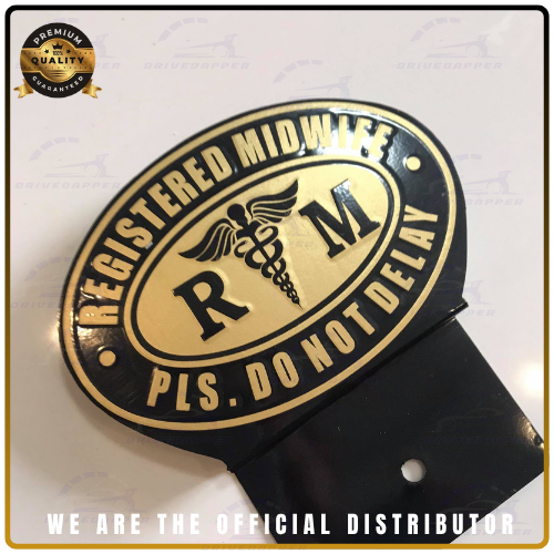 Registered Midwife Car Profession Emblem Accessories Black Gold