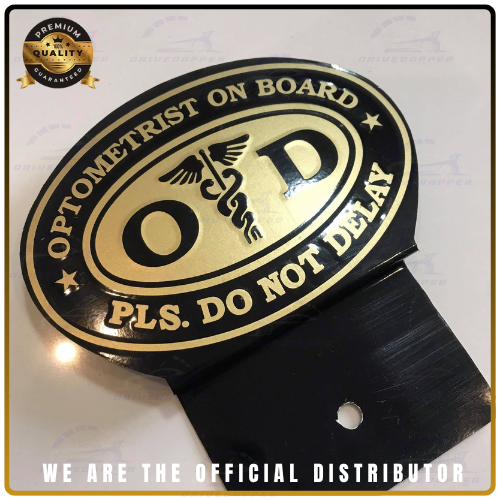 Optometrist On Call Car Profession Emblem Accessories Black Gold
