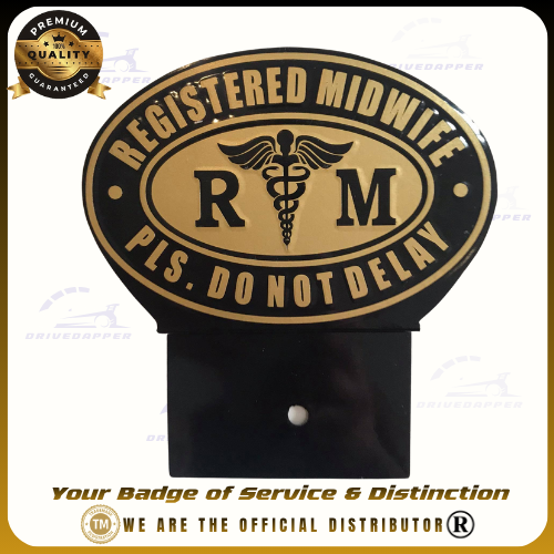 Registered Midwife Car Profession Emblem Accessories Black Gold