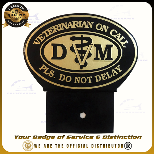 Veterinarian Doctor On Call Car Profession Emblem Accessories Black Gold