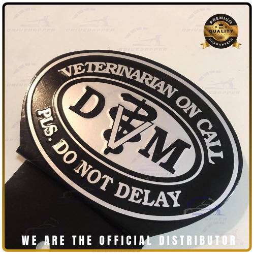 Veterinarian Doctor On Call Car Profession Emblem Accessories Black Gray