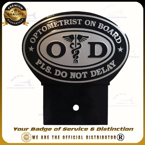 Optometrist On Call Car Profession Emblem Accessories Black Gray