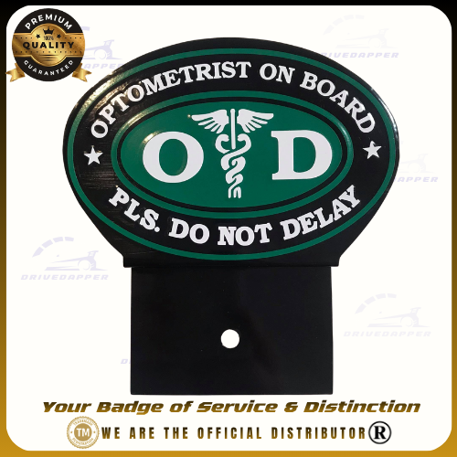 Optometrist On Call Car Profession Emblem Accessories Black Green