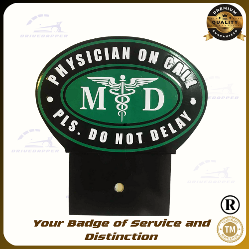 Physician On Call Car Profession Emblem Accessories Black Green