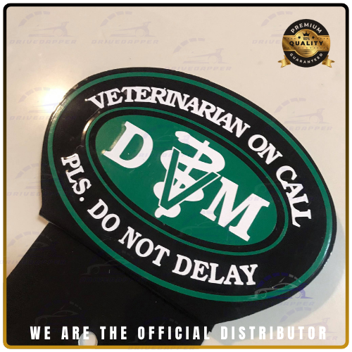 Veterinarian Doctor On Call Car Profession Emblem Accessories Black Green