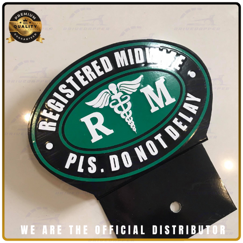 Registered Midwife Car Profession Emblem Accessories Black Green
