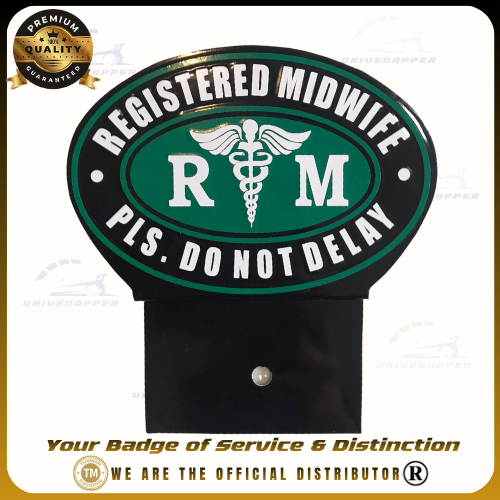 Registered Midwife Car Profession Emblem Accessories Black Green