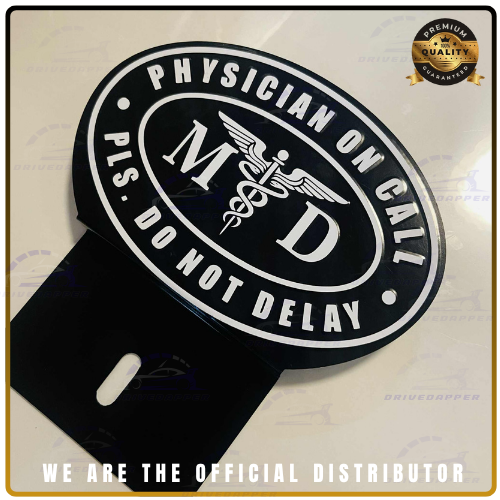 Physician On Call Car Profession Emblem, Black