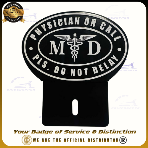 Physician On Call Car Profession Emblem, Black