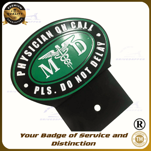 Physician On Call Car Profession Emblem Accessories Black Green