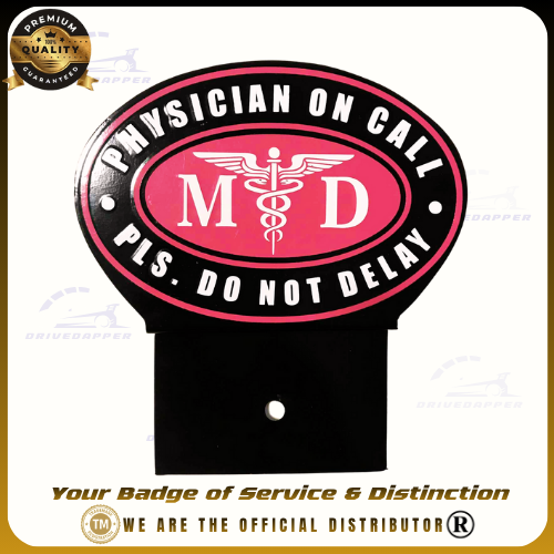 Physician On Call Car Profession Emblem Accessories Black Pink