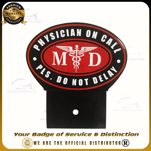 Physician On Call Car Profession Emblem Accessories Black Red