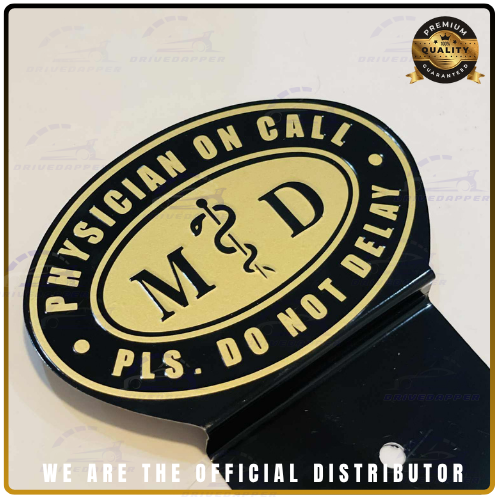 Physician On Call Asclepius Car Profession Emblem Black Gold