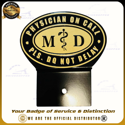 Physician On Call Asclepius Car Profession Emblem Black Gold