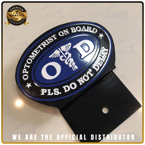 Optometrist On Call Car Profession Emblem Accessories Black Blue