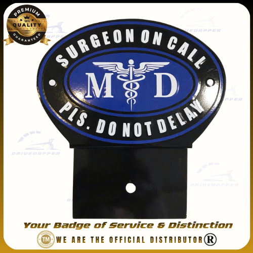 Surgeon On Call MD Car Profession Emblem Accessories Blue