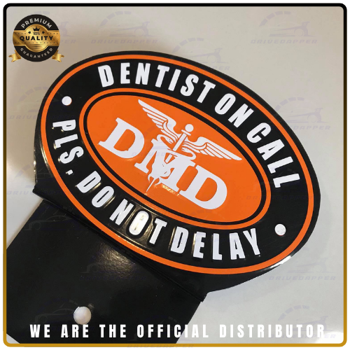 Dentist On Call Car Profession Emblem Accessories Black Orange