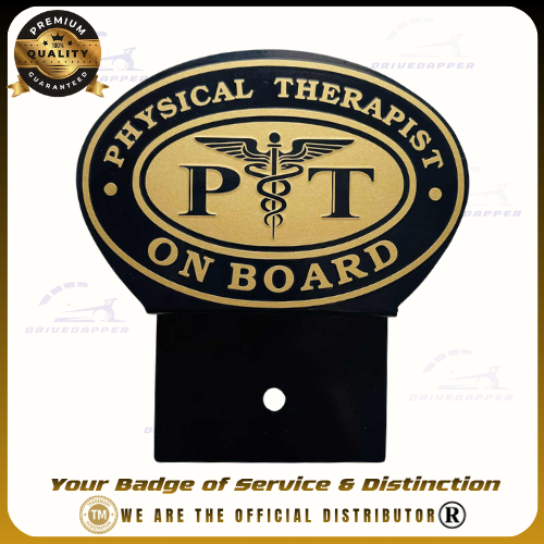 Physical Therapist On Board Car Profession Emblem Accessories Black Gold