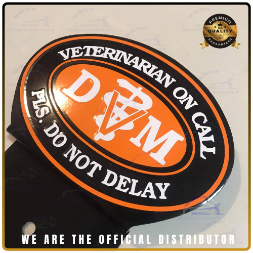 Veterinarian Doctor On Call Car Profession Emblem Accessories Black Orange