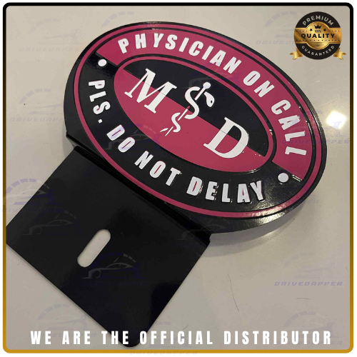 Physician On Call Asclepius Car Profession Emblem Black Pink