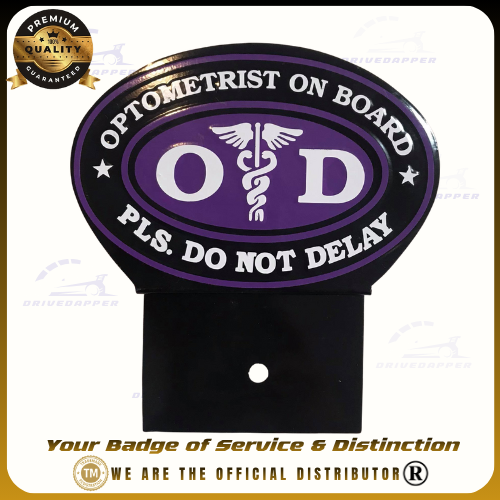 Optometrist On Call Car Profession Emblem Accessories Black Violet