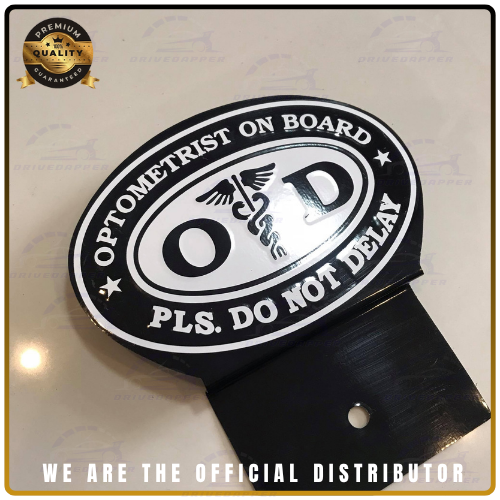 Optometrist On Call Car Profession Emblem Accessories Black White