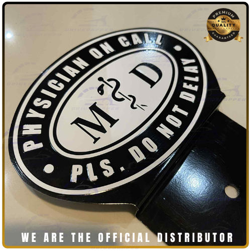 Physician On Call Asclepius Car Profession Emblem Black White