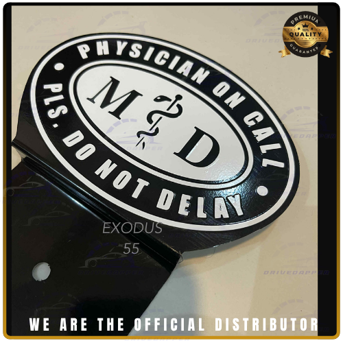 Physician On Call Asclepius Car Profession Emblem Black White