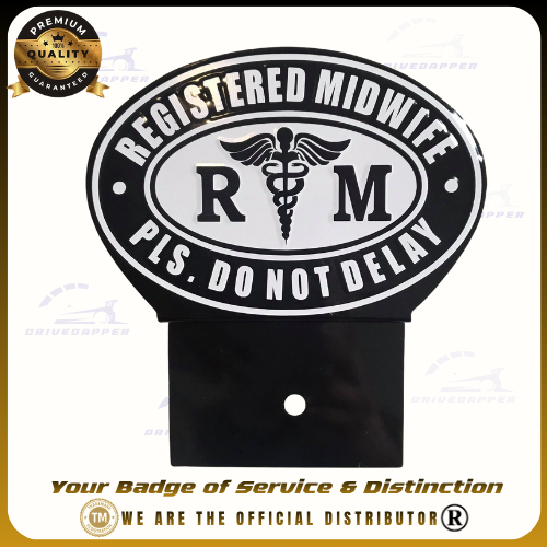 Registered Midwife Car Profession Emblem Accessories Black White