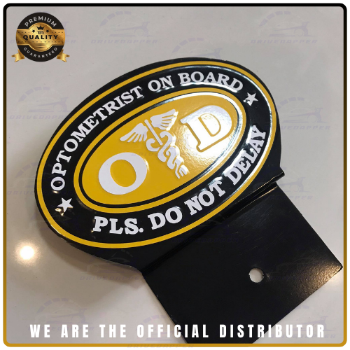 Optometrist On Call Car Profession Emblem Accessories Black Yellow