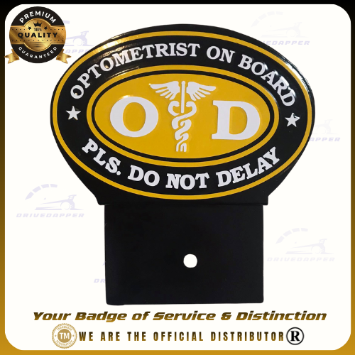 Optometrist On Call Car Profession Emblem Accessories Black Yellow