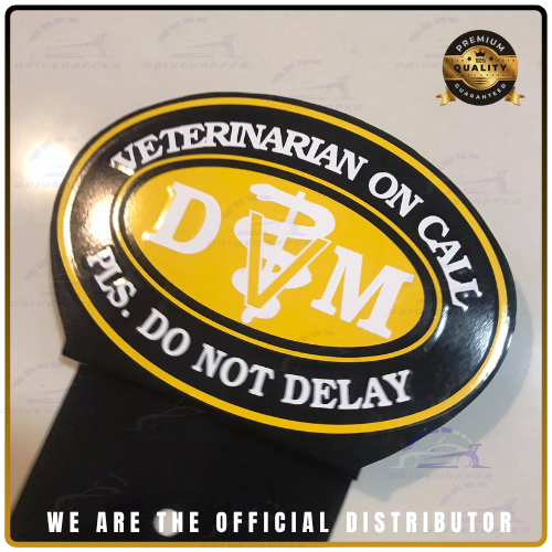 Veterinarian Doctor On Call Car Profession Emblem Accessories Black Yellow