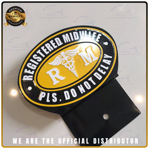 Registered Midwife Car Profession Emblem Accessories Black Yellow