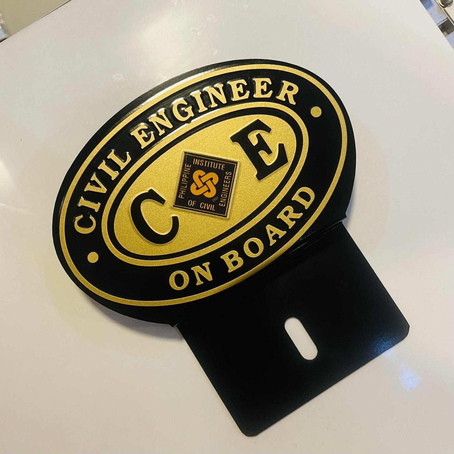 Civil Engineer Car Profession Emblem Black Gold