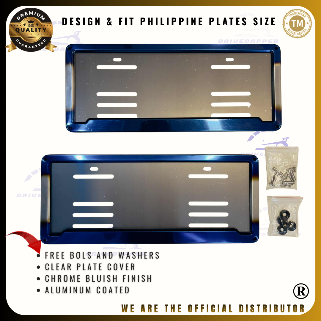 DriveDapper Bluish Chrome License Frame Plate Holder Accessories