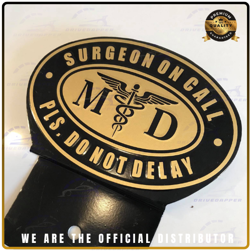 Surgeon On Call MD Car Profession Emblem Accessories Black Gold