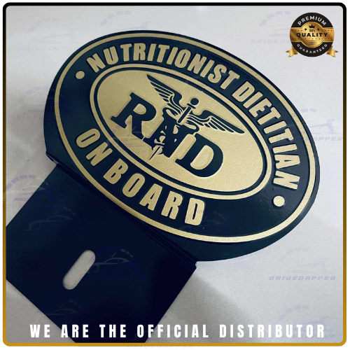 NUTRITIONIST DIETITIAN ON BOARD Car Profession Emblem Black Gold