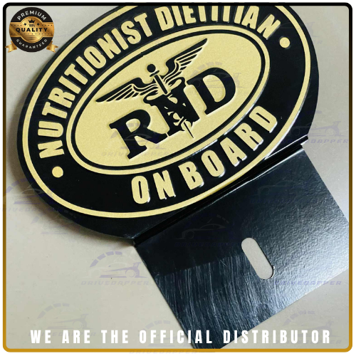 NUTRITIONIST DIETITIAN ON BOARD Car Profession Emblem Black Gold