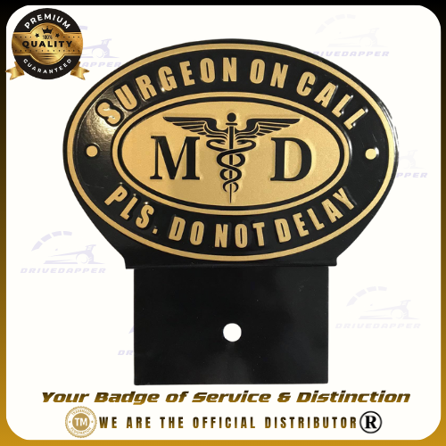 Surgeon On Call MD Car Profession Emblem Accessories Black Gold