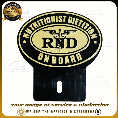NUTRITIONIST DIETITIAN ON BOARD Car Profession Emblem Black Gold