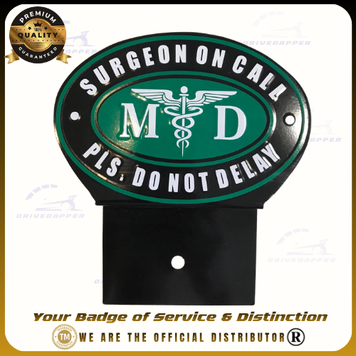 Surgeon On Call MD Car Profession Emblem Accessories Green